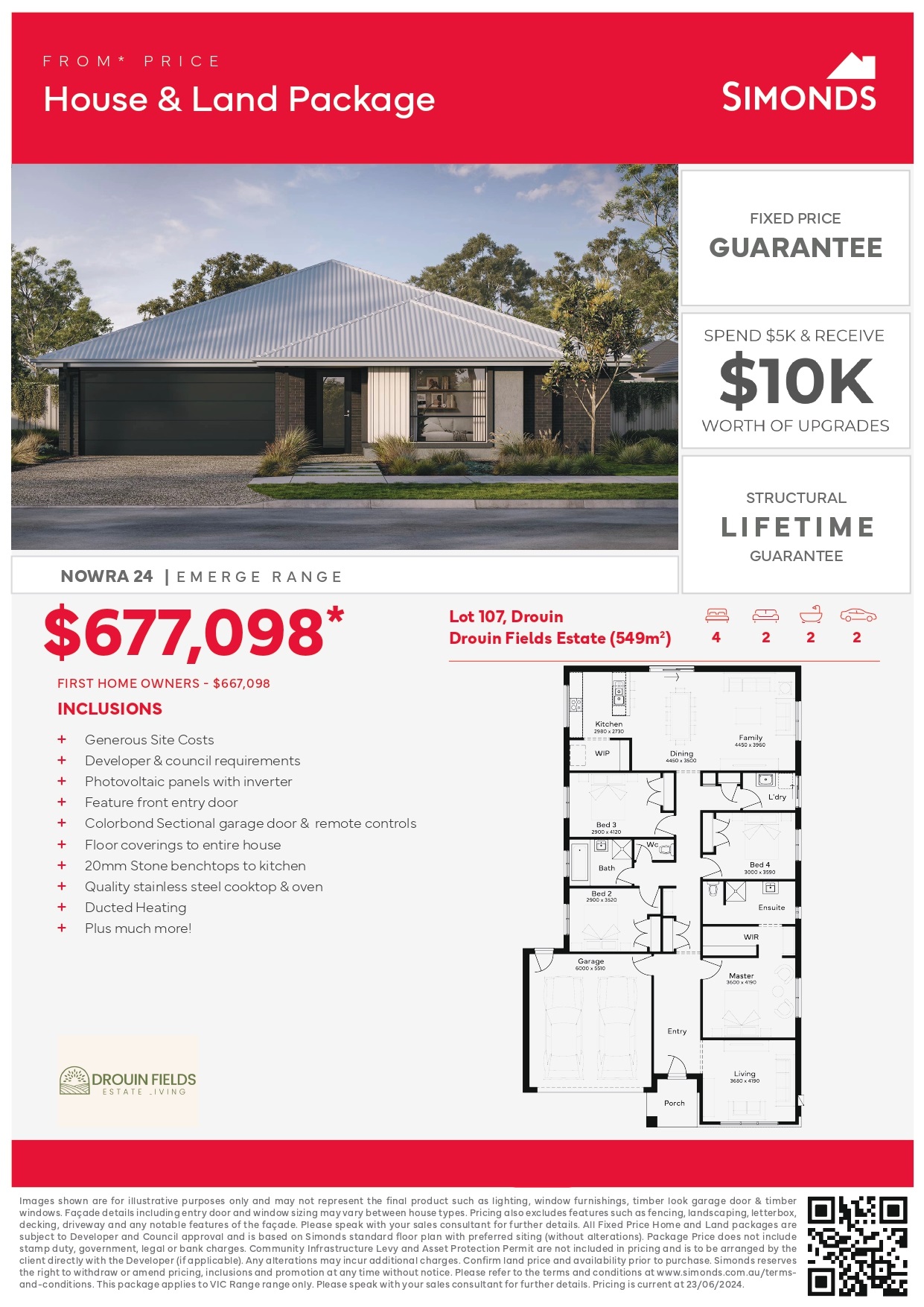 [House & Land] Lot 107 Nowra 24 by Simonds Homes Drouin Fields
